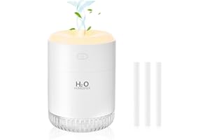 BAMCOO Luftbefeuchter Mini Luftbefeuchter klein USB einstellbar Mit Led-Licht AIR Humidifier mini with Soft Night Light für bedroom plants kinderzimmer Büro,Babyzimmer (White)