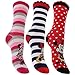 Price comparison product image 3 Pairs of Ladies/Girls Disney Minnie Mouse & Friends Novelty Socks / UK 4-8 Eur 36-40