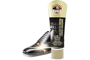 Búfalo Classic - Bitume in crema per scarpe, cura delle scarpe, crema colore nero che nutre, protegge e dona lucentezza, ottimo per pelli lisce - tubo da 50 ml