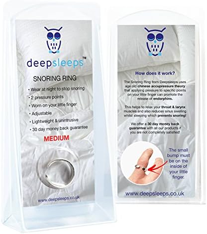 Snoring Ring - Snore Ring - Anti snore ring - Stop Snoring Ring By Deep Sleeps™ - Medium (17-19mm)