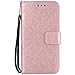 Produktbild Nokia Lumia 650 Hülle,Luxus Tasche für Nokia Lumia 650,Leweiany Handytasche Ledertasche Nokia Lumia 650 Schutzhülle Elegant Prägung Sonnenblume Einfarbig Muster Lederhülle Handyhülle PU Leder Stand Hülle Etui mit Karte Halterung und Magnetverschluß Kratzfestes Leder Wallet Klapphülle Flip Book Case TPU Cover Bumper Tasche Slim Brieftasche Etui Schale für Microsoft Nokia Lumia 650 (Roségold)