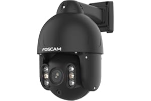 Foscam SD8EP 8 MP PoE PTZ Dome kamera do monitoringu z 4-krotnym zoomem optycznym, jakość wideo UHD, HDR, do użytku wewnątrz i na zewnątrz, inteligentna identyfikacja osób i pojazdów (czarna)