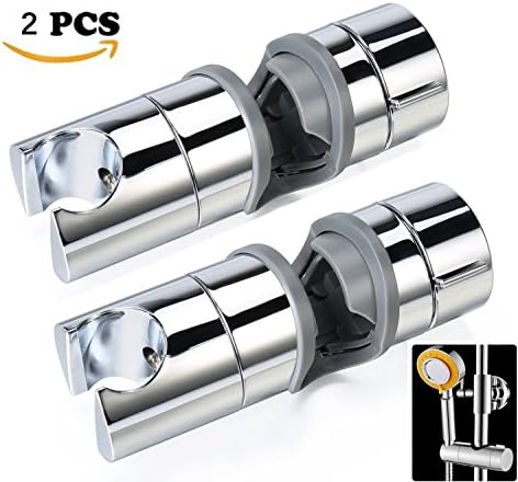 Hand Shower Bracket, Adjustable Shower Head Holder for Diameter 18-25MM Slider Rail, Chrome Plated(2pcs)