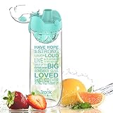 botellas agua para fruta 【1000ML CAPACIDAD Y FUGA】Gran capacidad de 1000 ml con cuello ancho para obtener más fruta y agua, solo 2 recargas y alcanzará la ingesta de agua recomendada. La tapa con sello de goma está atornillada a la botella, es antideslizante y hermética. Gracias a la tapa de rosca, la botella de agua también es muy adecuada para los entusiastas de los deportes