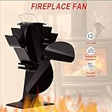TOMERSUN 3 Blades Heat Powered Stove Fan for Wood/Log Burner/Fireplace