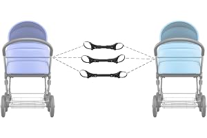 Dubbel stroller Connector Kit - Universal Cart Coupler, Strong Stroller | Link System | Lättpassade adaptrar för att sammanfoga två enkla barnvagnar i tvillingvagn för reseanvändning