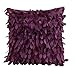 Produktbild Cupcinu Kissenhülle, Taille Kissen mit Bezügen für Frauen, Mädchen, mit Satin-Dekoration, Sofa-, quadratisch 45 x 43 cm (weiß), Satin, violett, 43 x 43 cm