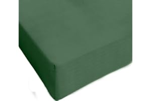 IL DOLCE STILE DELLA TUA CASA lenzuolo 100% cotone sotto con angoli elasticizzati matrimoniale o singolo tinta unita (matrimoniale, verde scuro)