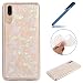 Produktbild Hülle für Huawei P20, Schutzhülle für Huawei P20, Ysimee Kreative TPU Silikonhülle Schutzhülle Weich Cover Schutzhülle Cover Protector von Scratch,Abstößt,Staub für Huawei P20 Stoßfest Gummi Bumper Cover Shell Haut Sparkle Shine Case Soft Gel Silikonhülle für Huawei P20 + 1 x Blau Stylus Pen, Gold