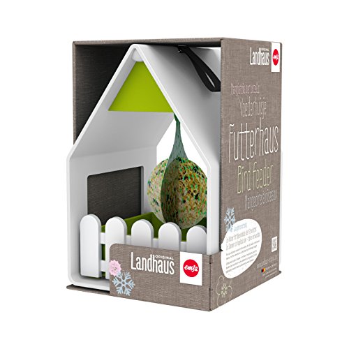 Emsa 514495 Vogel-Futterhaus und Bad, Für Kleinsingvögel, Ganzjahresnutzung, Weiß/Grün, Landhaus - 6