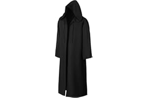 EONPOW Largo Capa con Capucha Disfraz de Halloween para Mujeres Hombres, Carnaval Navidad Cosplay Fiesta Disfraces