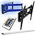 Produktbild TV Wandhalterung mit Hintergrund Beleuchtung schwenkbar ausziehbar +/- 15° geeignet für TV und Monitore bis 160 cm Diagonal (63 Zoll) mit VESA Normen in cm: 10x10 | 20x10 | 20x20 | 30x30 | 30x40 | 40x30 | 40x40, Wandabstand min 90 mm, max 670 mm geschweißte Gelenke, universell passend für alle Monitore und TV-Marke, mit Klebestreifen 2 Streife mit 16-farbiger 18-LEDs Beleuchtung + Fernbedienung 24 Tasten, 6 Funktionen, ein/aus Tasten Netzteil Kontroller, Model 4138