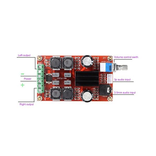 KKmoon 2 x 100W TPA3116D2 Doppelkanal Digital Audioverstärker Brett DC12V-24V für Arduino – Bild 3