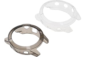 EMAGTECH 2 x pokrowiec ochronny na zegarek obudowa powłoka TPU na całym obwodzie czarne przezroczyste odporne na wstrząsy etui do smartwatcha kompatybilne z Garmin Fenix 6/Fenix 6 Pro