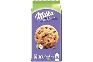 Milka XL Cookies Nuts Ciastka z kawałkami czekolady mlecznej i orzechami 184 g