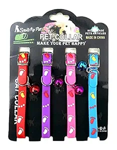 DOGTOWN Cat Collars with Bell - Non-Toxic, Environment-Friendly Cat Kitten/Ferret/Rabbit Whelping Collars Bell [ Pack of 4 ]