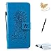 Produktbild Huawei P20 Pro Handyhülle,Huawei P20 Pro Hülle,TOUCASA Brieftasche flip PU leder ledercase magnet leder klappbar Hülle etui tasche 360 grad Karte Halterung Kartenfächer extra Dünn Klapphülle 3D geprägte Frucht Ananas für Huawei P20 Pro-Blaue Ananas+ Gratis Touch Stylus Pen & Staubstecker