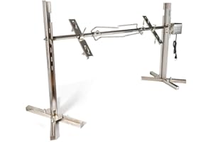 Acesunny 53" Grillspieß mit 15W Motor Elektrischer Drehspieß Elektro Grillspieß 30kg BBQ Spieß w/Motor Edelstahl elektrisch Grill Big Torque Motor