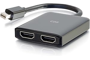 C2G 84292 Mini DisplayPort 1.2 to Dual HDMI 4K Dual Monitor MST Hub, Mini DP Multi-Stream Transport (MST) Multiple Monitor Splitter, Black