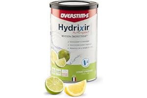OVERSTIM.s– Boisson Hydrixir Antioxydant (600g) - Boisson énergétique pour le sport – Electrolytes (sodium,magnésium) – Vitamines (B1,B6,C,E) – Réduction de la fatigue - Saveur Citron-Citron vert
