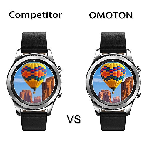 OMOTON Samsung Galaxy Watch 46 mm  Gear S3 Frontier Classic Protector de Pantalla  Cristal Templado con 2 5D Samsung Gear S3  Watch 46mm  9H  3 Unidades 