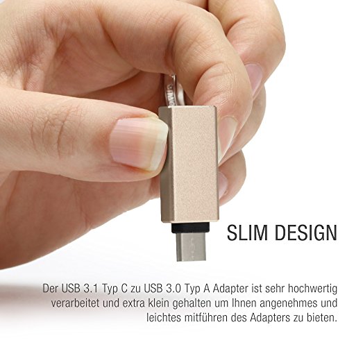 Urcover® USB-C auf USB 3.0 A OTG Adapter / Konverter Umwandler von USB Type-C Input in Micro-USB für Typ-C Geräte wie MacBook Pro , MacBook (2015) , ChromeBook Pixel , Nexus 5X , Nexus 6P , Nokia N1 , OnePlus 2 und weiter [Gold] - 5