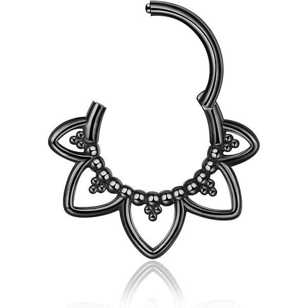 Bijoux Piercing 16G 8mm Vankula Anneau Segment Clicker Pour Piercing Septum - 16G 8mm - Acier Chirurgical - Noir, Argent, Or - Hélix, Daith, Tragus Clicker Piercing Acier Chirurgical