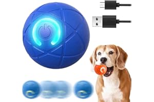 LIFECOSM Interactive Pet Toy Automatic Rolling Ball Dog Toy,Electric Dog Ball Toy with LED Flash Light,Rechargeable USB Automatic Bouncing Balls,360° Smart Automatic Rolling Ball Toy for Dog Cat