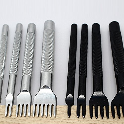 Hrph 20 PCS Lederhandwerk Hand Made Nähen Werkzeug-Set Kit Craft Leder Werkzeug-Groover Beveler Ahle Stanzmesser - 6