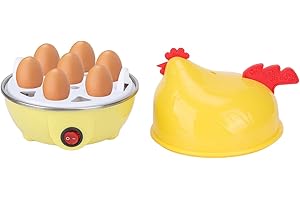 HAOFY Cuociuova Elettrico, Cuociuova Rapido con Spegnimento Automatico per Uova Sode, Uova in Camicia, Uova Strapazzate, Omelette(Giallo)