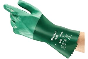 Ansell AlphaTec 08-352 Guanto in Neoprene, Protezione Contro le Sostanze Chimiche e Liquide, Verde, Taglia XL (12 Paia)