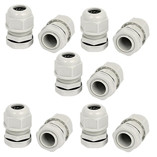 sourcingmap® 10Stk Weiß Kunststoff wasserdicht Kabelverschraubung Adapter Verschlüsse M20x1.5