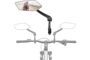 Valart 1 Unids Espejo de Bicicleta Izquierdo Espejos de Bicicleta Ajustables Manillar de Vista Trasera Espejos de Bicicleta de Vidrio HD para Manillar Accesorios de Bicicleta Espejos de Moto