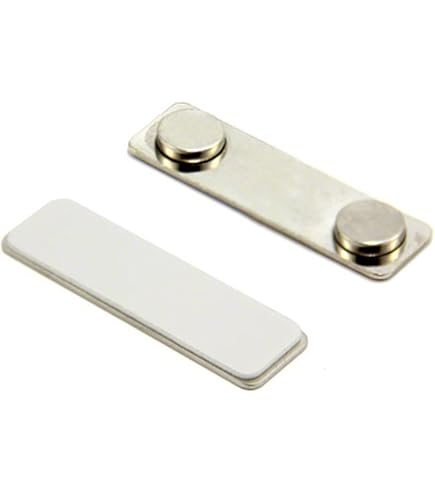 5 Targhette Portanome In Alluminio Anodizzato Argento Con Calamita - 65x30 Mm, Autoscrivibili E Personalizzabili Con Logo, Fissaggio Magnetico Per Abbigliamento