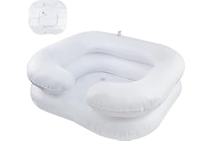 Aolkee, lavabo gonfiabile per il lavaggio dei capelli, portatile, aiuto per il lavaggio dei capelli per disabili, vassoio per il lavaggio dei capelli per comodino e a letto per anziani, incinte,