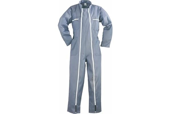 COVERGUARD 8623 - Combinaison de Travail - Taille L - 2 Fermetures à Glissière - Polyester et Coton - Grise