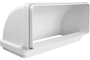 La Ventilazione CCV229B Courbe Verticale 220 x 90 mm en ABS pour Tubes rectangulaires avec Fixations F/F, Blanc, 220x90 mm