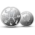 Silviya BIS Hallmarked Teddy Bear 999 Pure Silver Coin (5 Gram) Round Shape - With Birthday Gift for Baby - Kids - Toddlers - Boys - Girls - First Birthday Gift - Christening Gift