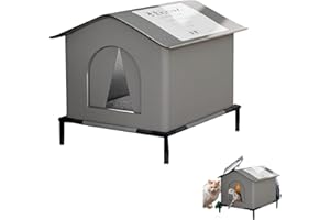 STELLAR FUNG HWA Maison pour Chat Extérieur Isolée avec Abri - Niche d'Hiver avec Cabane