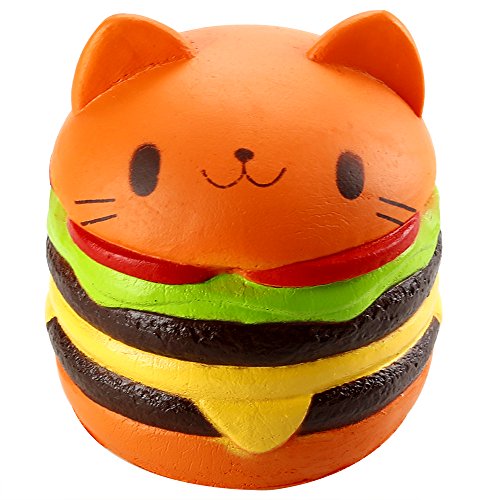 Biging 4 Inch Kawaii Cat Hamburger Bread Squishies Jumbo Slow Rising
Stress Relief Squeeze Toy