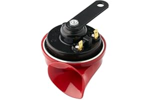 HELLA Bocina STYLE HORN TE24 12V 110dB (A) Rango de frecuencia 500Hz sonido agudo eléctrico, Color de carcasa rojo/negro Conexión de enchufe plano , Cantidad 1, 3FG 007 424-011