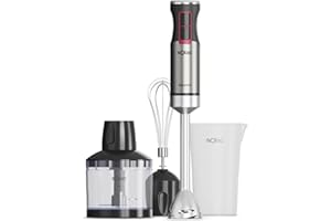 Solac Solution – Batidora mano 1503 | 1500W | 4 cuchillas inox | Varilla inox | Turbo | Ergonómica | Antisalpicaduras | Desmontable | Lavavajillas | Incluye Accesorios