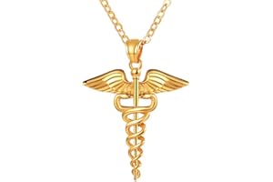 Bandmax Caduceo Serpiente en Colgante Chapa con Cruz Roja Emergencia Sanitaria, Puede Poner Enfermedad Nombre Domicilio Personalizable