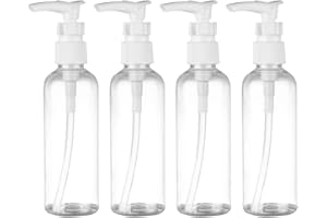 JYNVO Lot de 4 Bouteilles à Pompe Transparentes de 60 ML - Bouteilles de Voyage, en Plastique, Bouteille de Pompe Bouteille de Distributeur de Lotion - pour cosmétiques, shampoing, Lotion