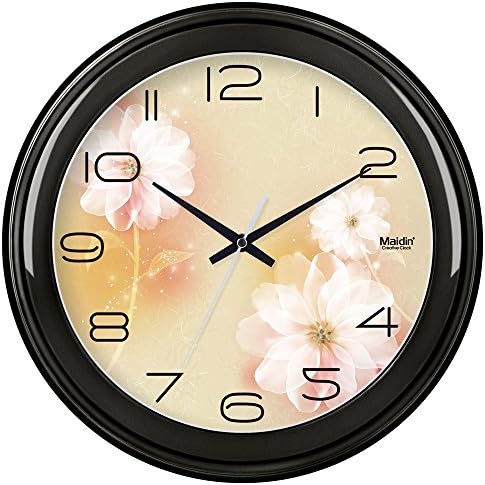 BYLE Creative Salon élégant coupé simple horloge ronde Horloge Quartz électronique Décoration Horloge murale, 12 cm, Noir Cristal de carbone de base -632,