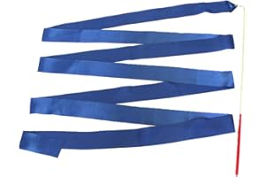 TRIMMING SHOP Gymnastic Royal Blue Ribbon for Children Kids Dancing Streamers Dancer Wand Rhythmic Baton Twirling Wands on Sticks for Kids Artistic Dancing Training Party Favors with Ribbon Dancer Wand, 4 Metres