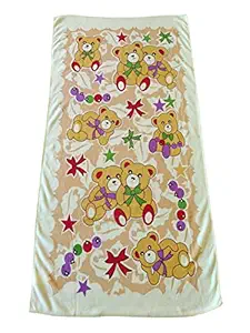 Teddy Bear Printed Cartoon Bath Towel for Boys and Girls Baby Kids ( 60x120 cms,)