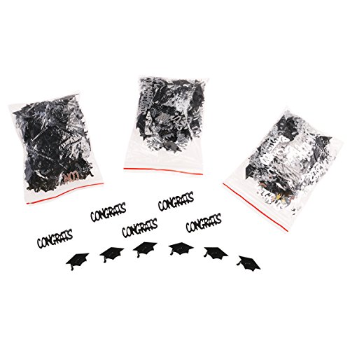 NUOLUX Graduierung Konfetti Set Herzlichen Glückwunsch und Graduation Hut Konfetti, 3pack - 2