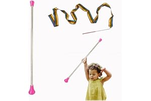 Oiloda Twirling Baton 21 Inches Marching Baton Spinning Dance Baton Metal Gymnastics Parade Stick for Child in Majorette (Pink)
