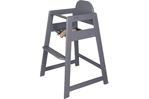 Safetots Simply Stackable Wooden High Chair, Grey, Highchair for Baby and Toddler, Stylish and Practical, Baby Highchair for Your Home or Space Saving High Chair for Restaurant